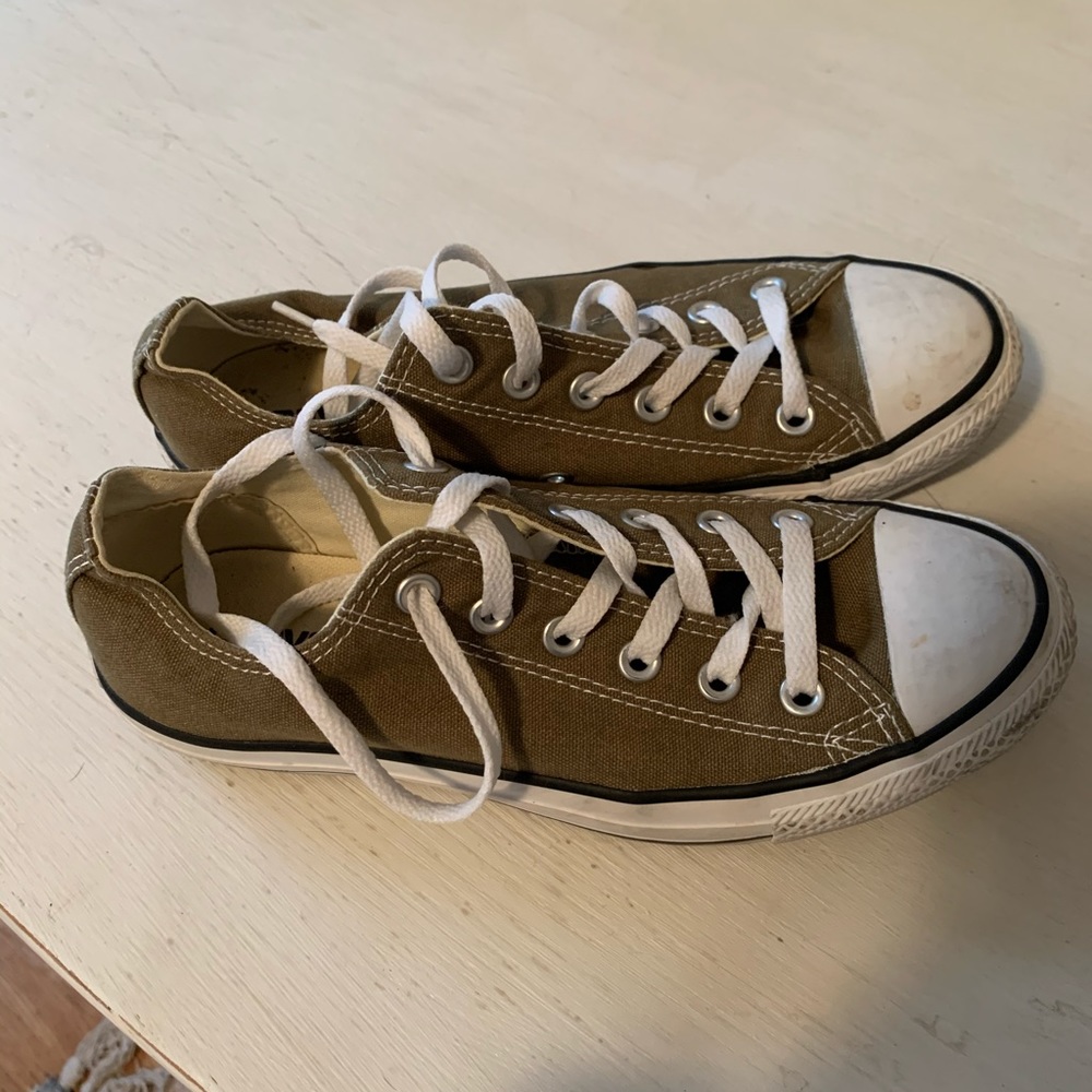 EUC Olive Green Converse